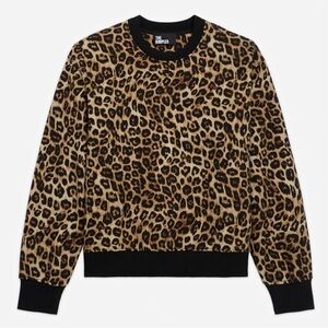 The Kooples Animal Print Sweater with Black Trim